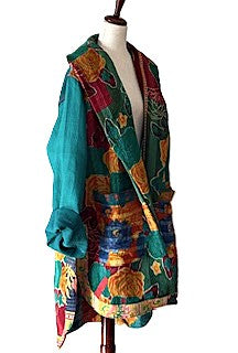 Coat,  Kantha Bae Fine Drifter Is Comfortable and Warm (Teal)