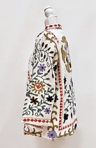 Short Box Cut Suzani Hand Embroidered Jacket Welcomes Spring (Cream)