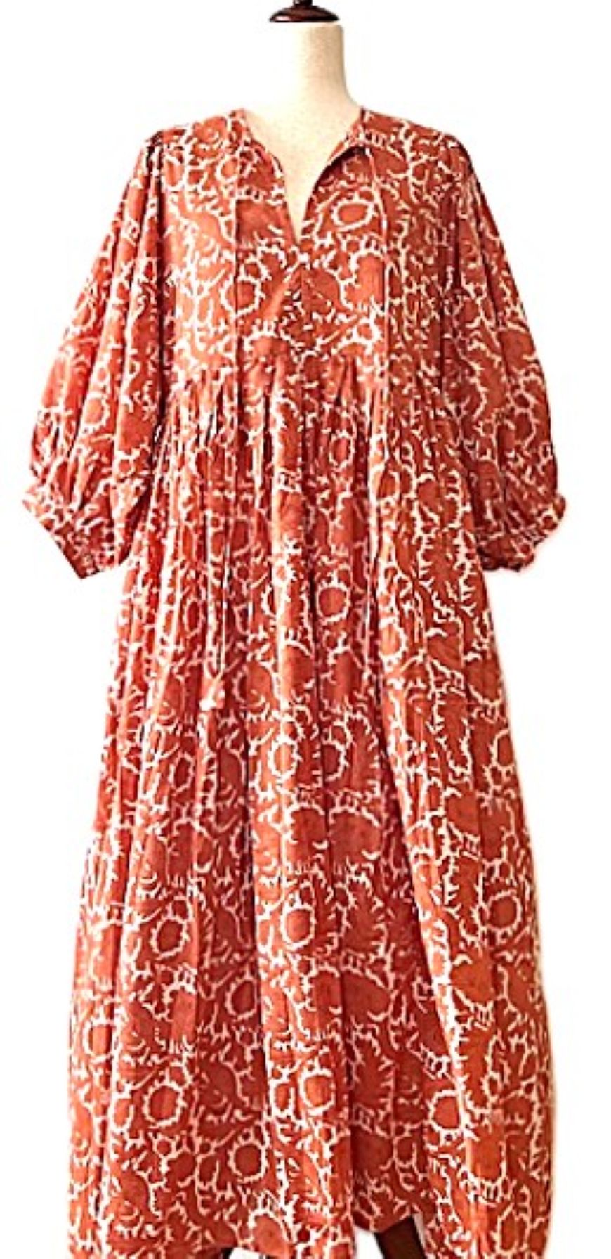 Dresses: Midi Floral Block Print Cotton Is So Appealing