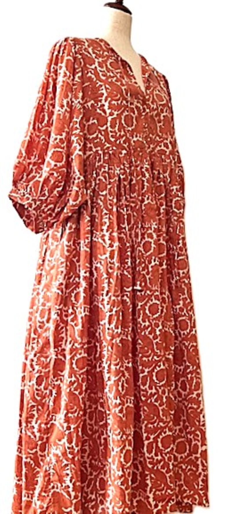 Dresses: Midi Floral Block Print Cotton Is So Appealing