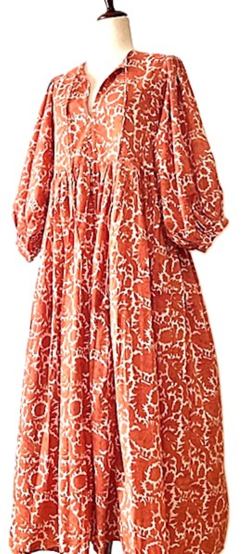 Dresses: Midi Floral Block Print Cotton Is So Appealing