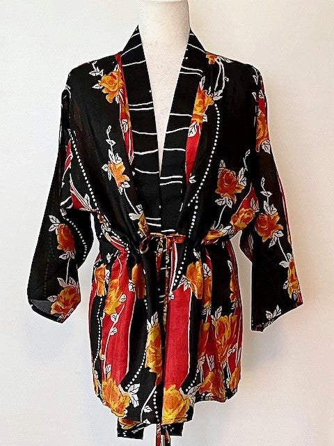 Classic Short Silk Kimono Duster Turns Separates Into A Coordinated Outfit