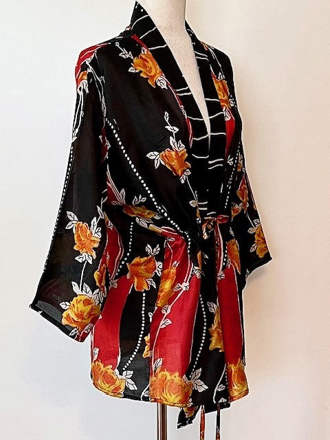 Classic Short Silk Kimono Duster Turns Separates Into A Coordinated Outfit