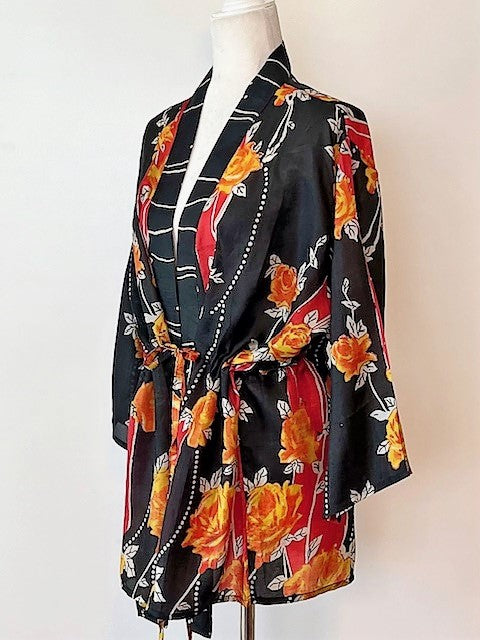 Classic Short Silk Kimono Duster Turns Separates Into A Coordinated Outfit