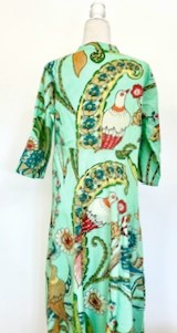 Midi Block Print Cotton Dress Appeals To All (Mint)