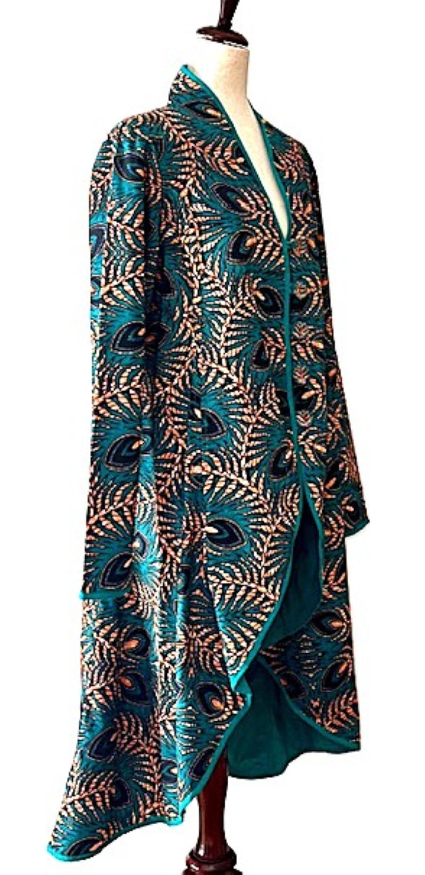 Jackets,  Fully Lined Tulip Cut Designer Waist Coat (Green Leaf)