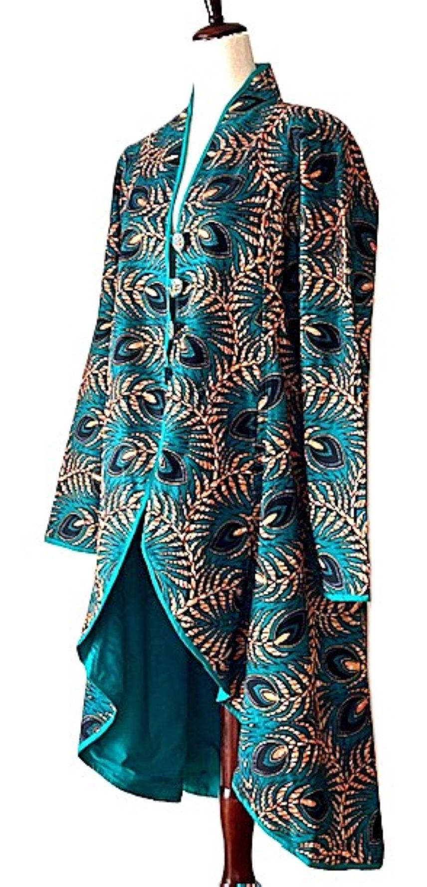 Jackets,  Fully Lined Tulip Cut Designer Waist Coat (Green Leaf)