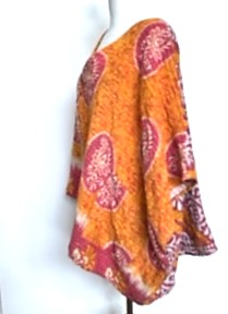 Ultra Luxe Kantha Stitch Cotton 3 Button Shorties (Orange Sherbert)