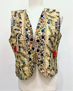 Short Vest Hand Embroidered with Embellishments.