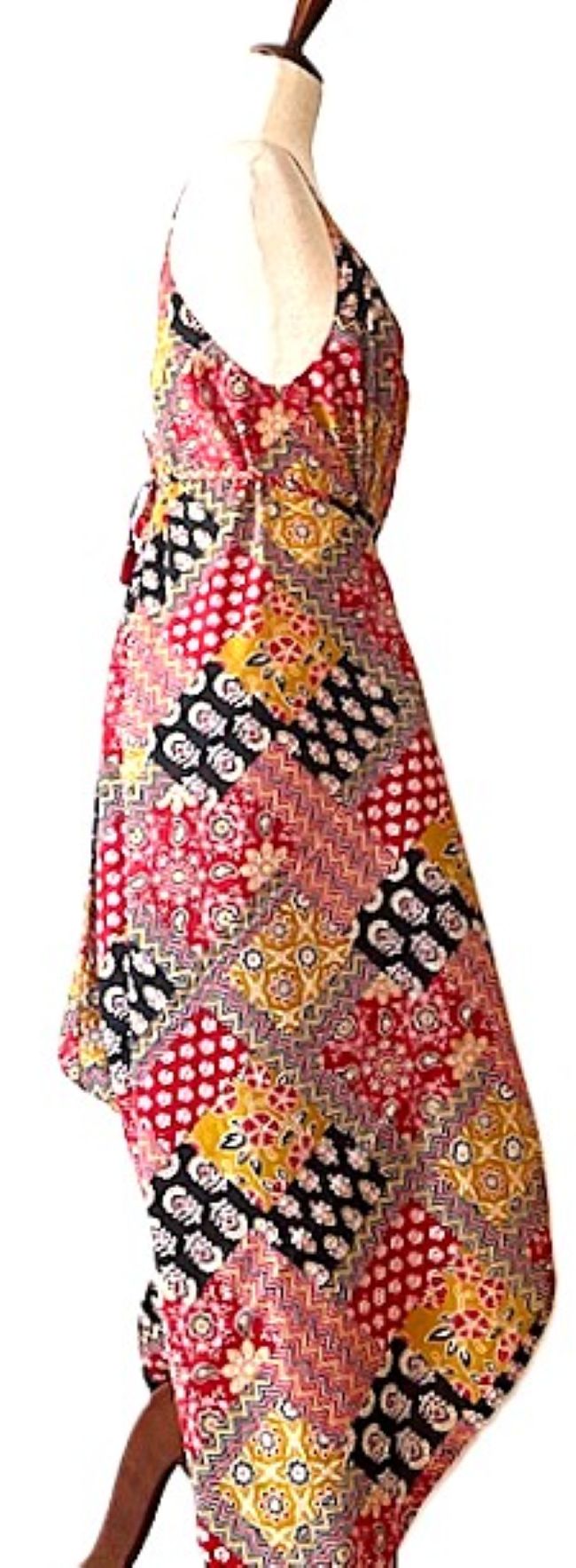 Jumpsuit, Contemporary Handblock Patchwork Print In Cotton
