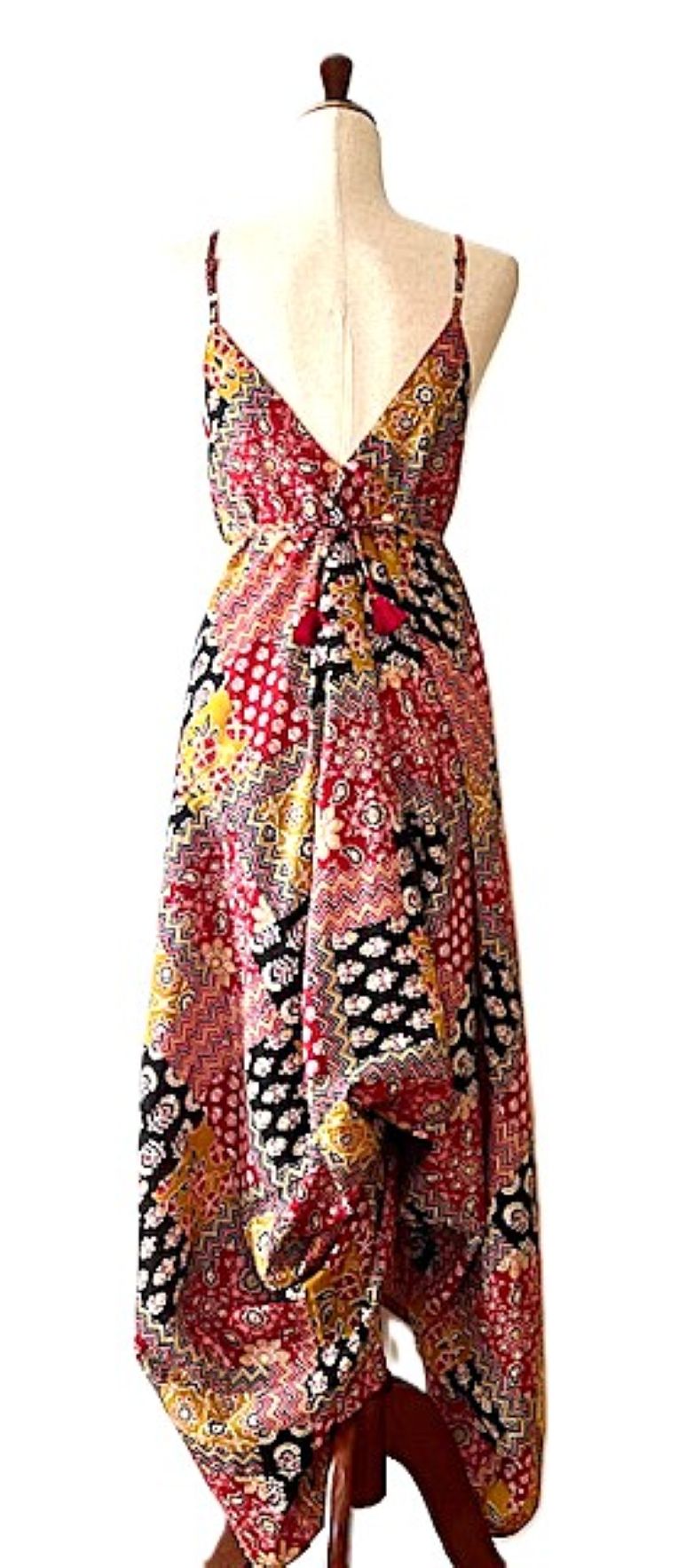 Jumpsuit, Contemporary Handblock Patchwork Print In Cotton