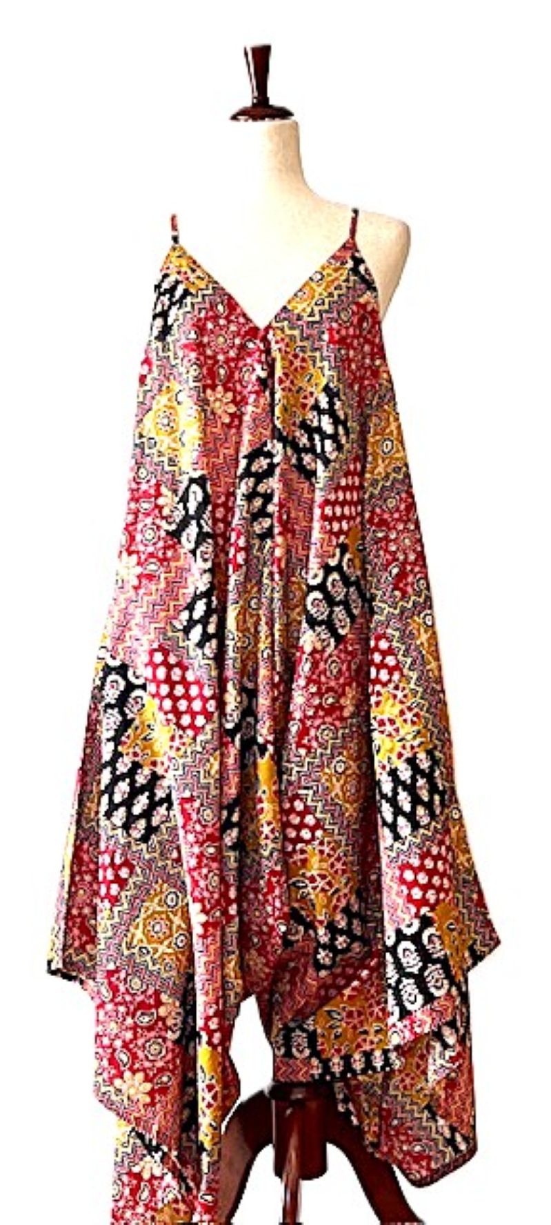 Jumpsuit, Contemporary Handblock Patchwork Print In Cotton