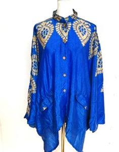 Luxe Silk Tunic: Favorite of the Season (Royal/Gold)