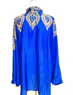 Luxe Silk Tunic: Favorite of the Season (Royal/Gold)