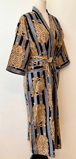 Luxe Cotton Kimono Robe Is Exotic and Unique. Tiger Print