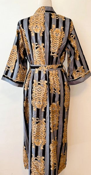 Luxe Cotton Kimono Robe Is Exotic and Unique. Tiger Print