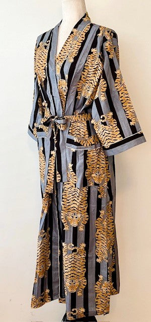 Luxe Cotton Kimono Robe Is Exotic and Unique. Tiger Print