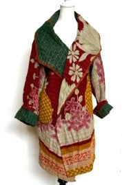 Short Kantha Jacket Is In High Demand (Mixed Pink Green)