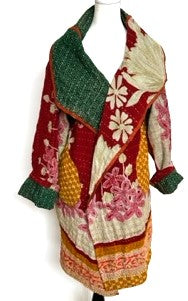 Bestseller, Short Kantha Jacket Is In High Demand (Mixed Pink/Green)