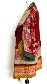 Short Kantha Jacket Is In High Demand (Mixed Pink Green)