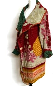 Short Kantha Jacket Is In High Demand (Mixed Pink Green)