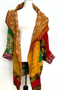 Short Kantha Mixed Print Jacket is the 70's Revisited