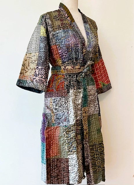 KHAMBADIYA Silk Quilted Patchwork Jacket