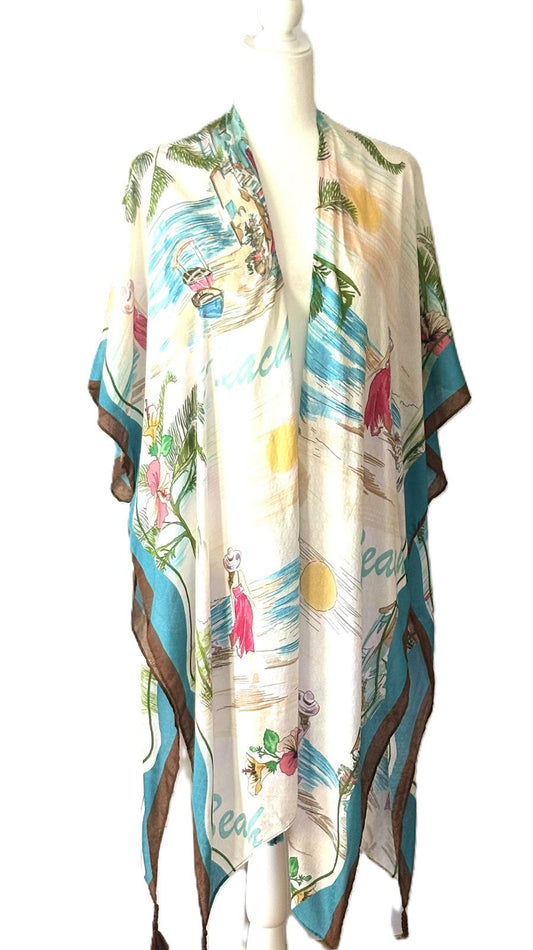 Tops: Costal Breeze Paradise Kimono Is In My Suitcase.