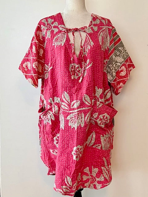 Kantha Bae Oversized Tunic (Pink)