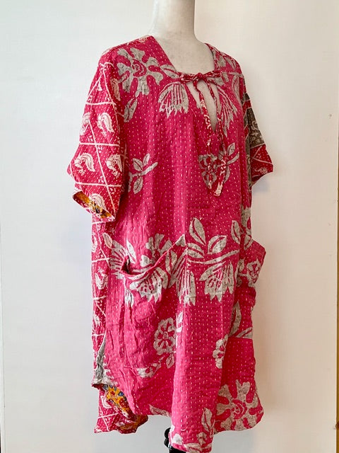 Kantha Bae Oversized Tunic (Pink)