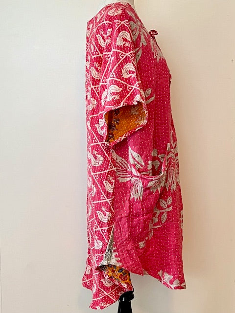 Kantha Bae Oversized Tunic (Pink)