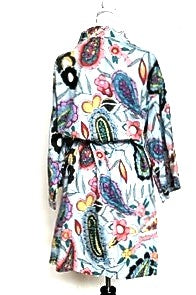 Tropical Print Cotton Short Kimono Robe.  Great Coverup!