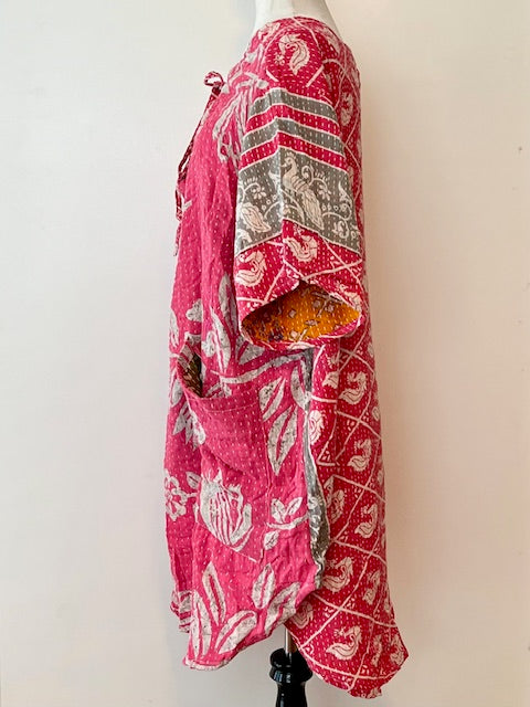 Kantha Bae Oversized Tunic (Pink)