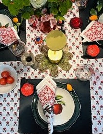 Crisp, Mini Mixed Block Print Table Cloth Is Versatile