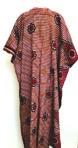 Lounge Ready: Long 100% Cotton Double Layer Caftan (Stripe)