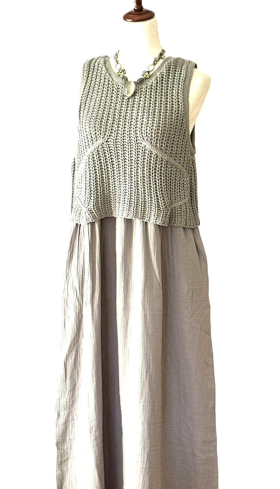 Dresses: Sleeveless One Piece Sweater Maxi Dress.(Sage or Beige)Best Seller