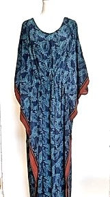 Kimono Drawstring Dress in Premium Silk With Contrasting Trim
