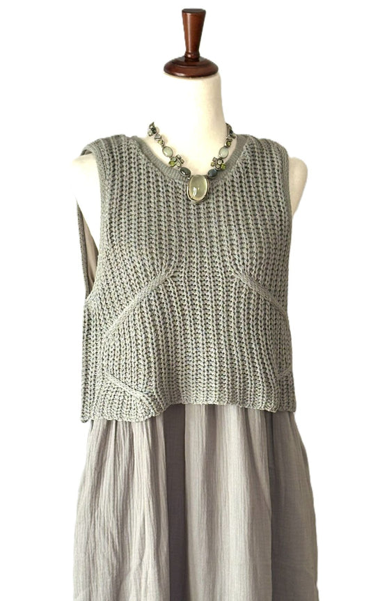 Dresses: Sleeveless One Piece Sweater Maxi Dress.(Sage or Beige)Best Seller