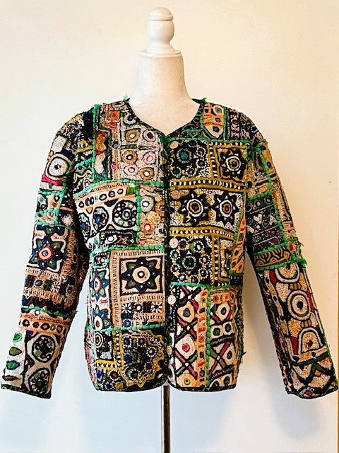 Specialty Collection: Hand Embroidered Short Vintage Patchwork Embroidered Jacket