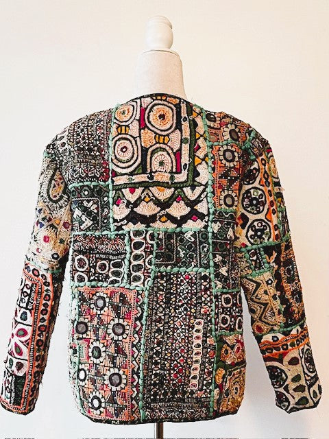 Specialty Collection: Hand Embroidered Short Vintage Patchwork Embroidered Jacket