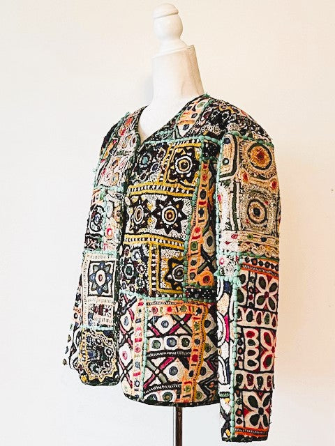 Specialty Collection: Hand Embroidered Short Vintage Patchwork Embroidered Jacket