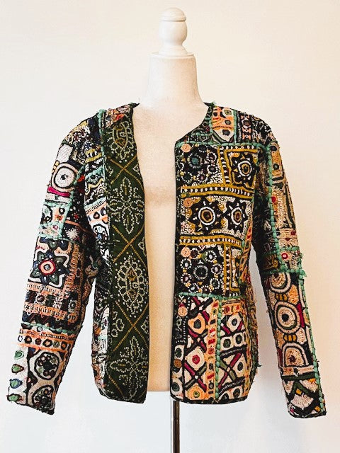 Specialty Collection: Hand Embroidered Short Vintage Patchwork Embroidered Jacket