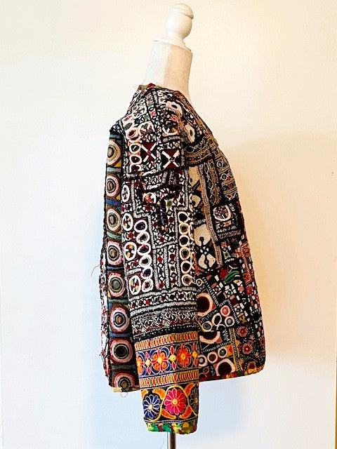 Specialty Collection: Embroidered Short Jacket Fully Reversible. (Black)