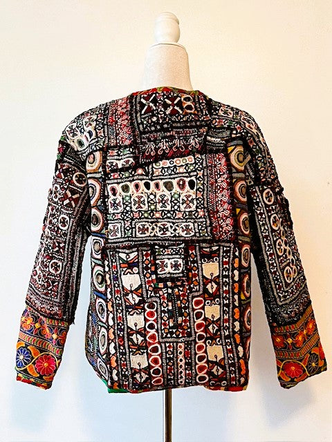 Specialty Collection: Hand Embroidered Short Vintage Patchwork Embroidered Jacket (Red)