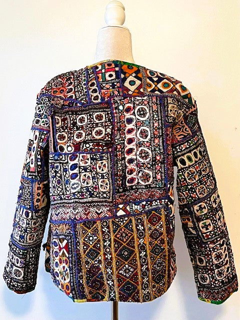 Specialty Collection: Hand Embroidered Short Vintage Patchwork Embroidered Jacket (Green)