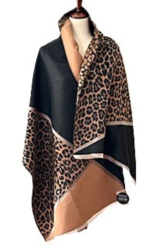 Shawl, Reversible Cashmere Feel Leopard Print Wrap Is Striking.