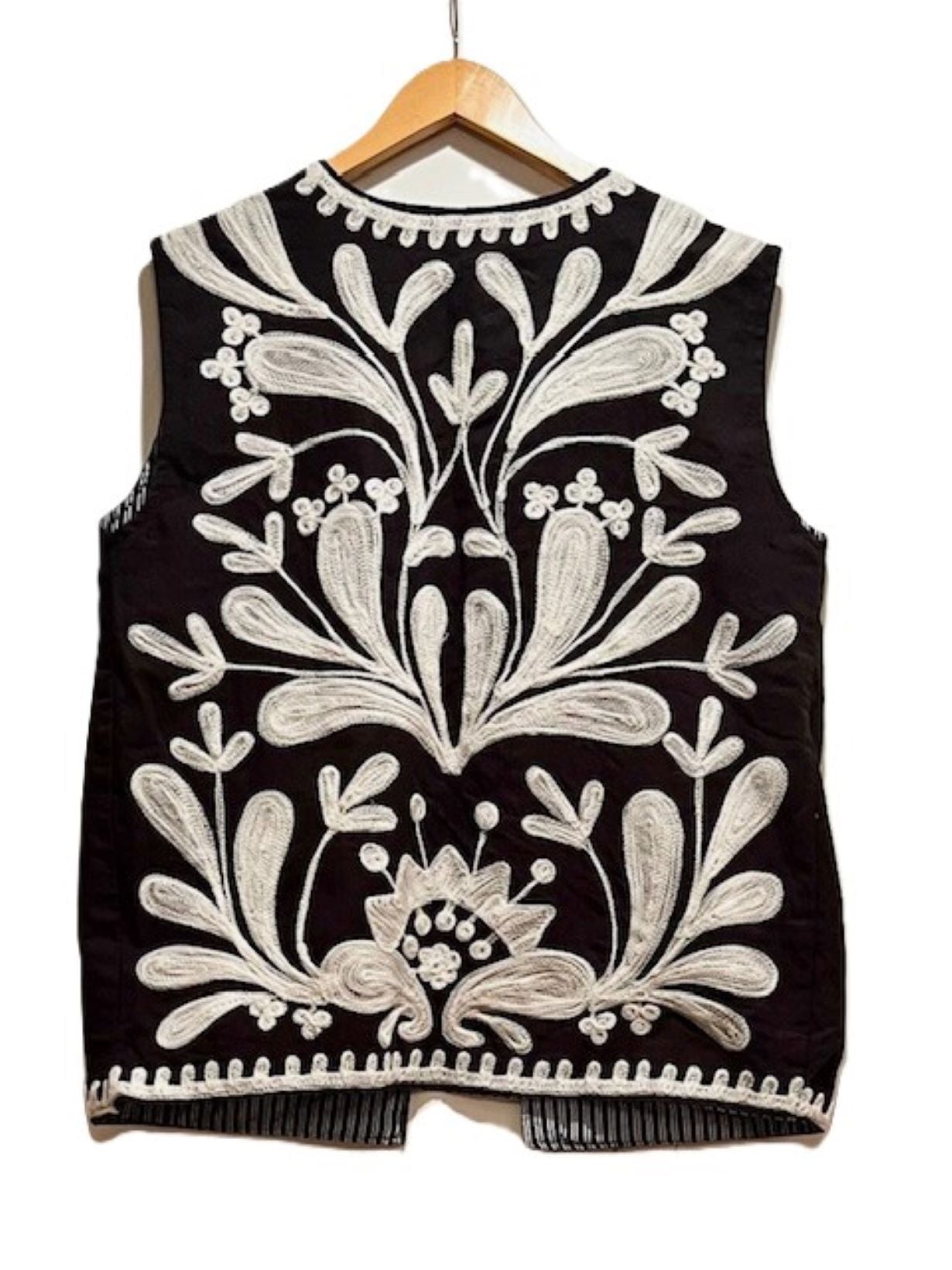 Designer Handmade Embroidered Vest Is Classic And Timely. (Black)