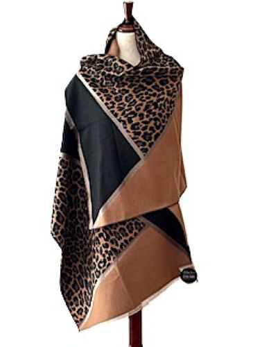 Shawl, Reversible Cashmere Feel Leopard Print Wrap Is Striking.