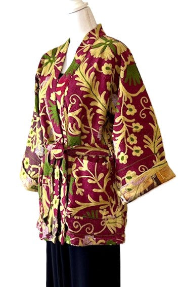 Embroidered Short Jacket With Suzani Embroidery. Artisan Slant.