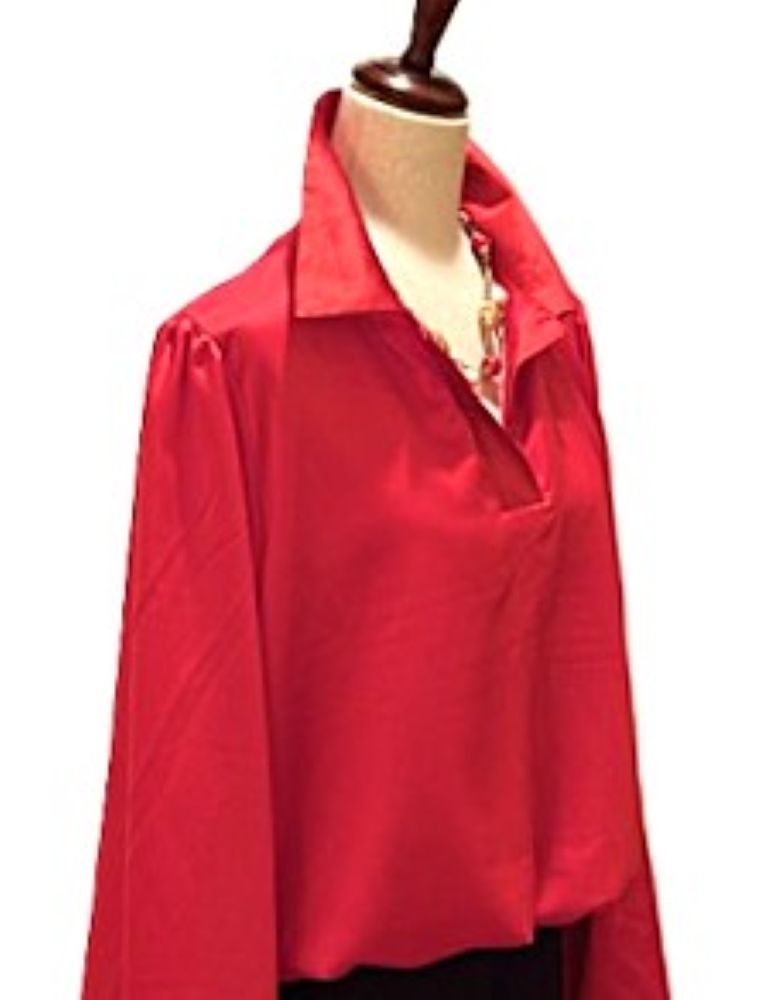 Top, Italian Satin Blouse Steals The Scene. (4 Colors)